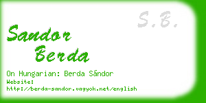 sandor berda business card